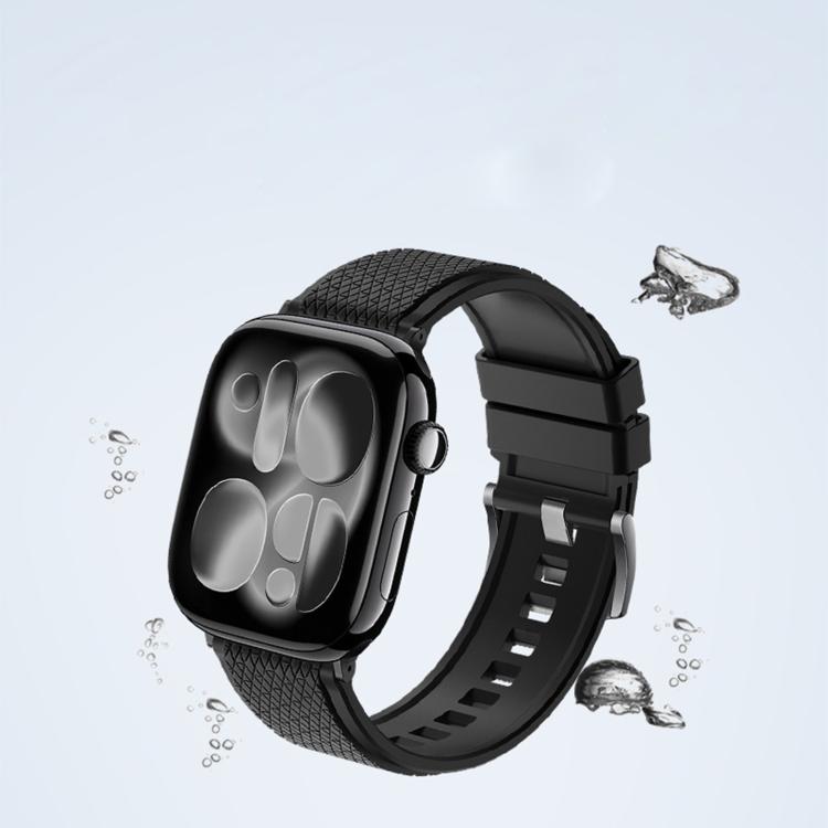 Diamond-Pattern FKM Fluororubber Watch Band, For Apple Watch 46mm / 49mm / 45mm / 44mm, For Apple Watch 42mm / 41mm / 40mm / 38mm