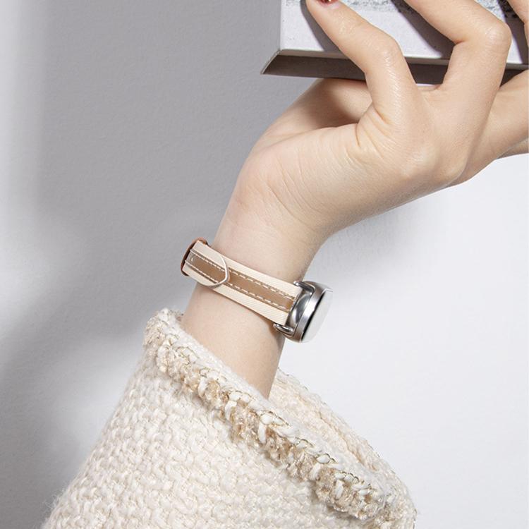 Composite Stitching Genuine Leather Watch Band, For Xiaomi Smart Band 10 / 9 / 8