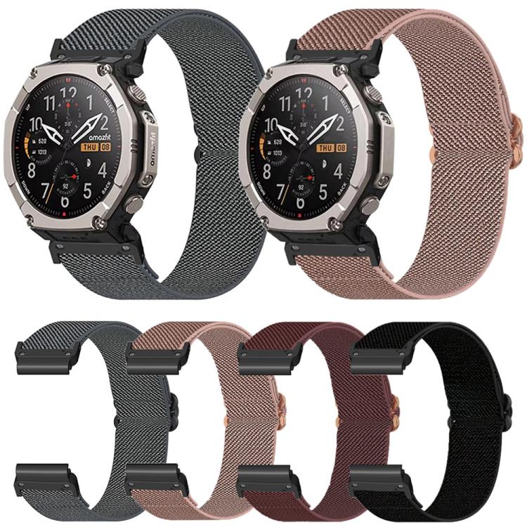 Butterfly Slide Clasp 26mm Elastic Nylon Watch Band, For Amazfit T-Rex Ultra 2