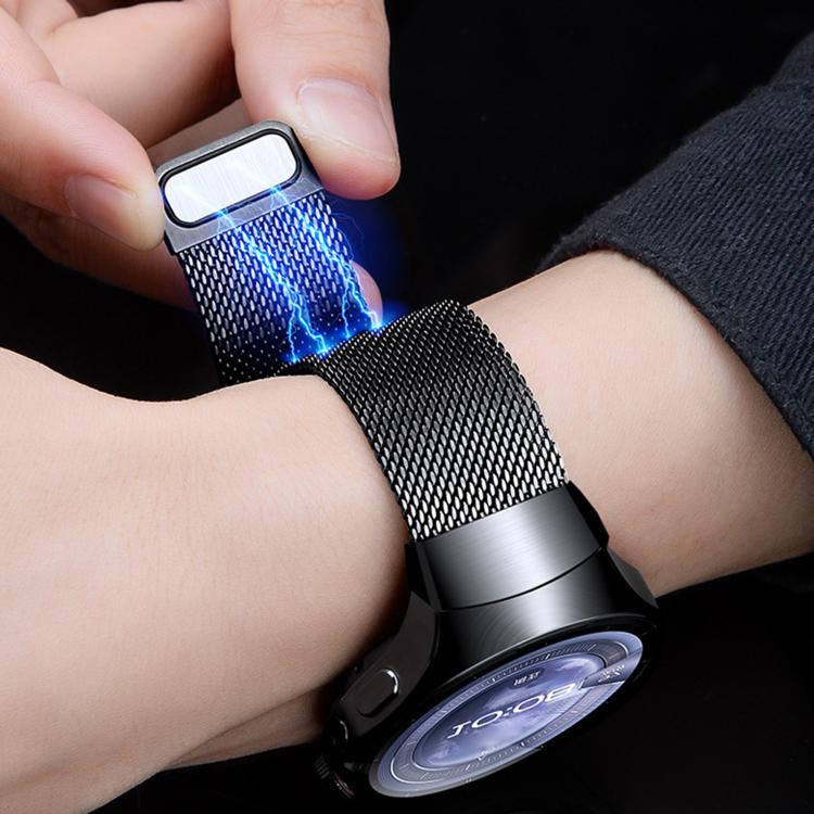 Press Button Seamless Interface Milanese Magnetic Stainless Steel Watch Band, For Huawei Watch 5 46mm