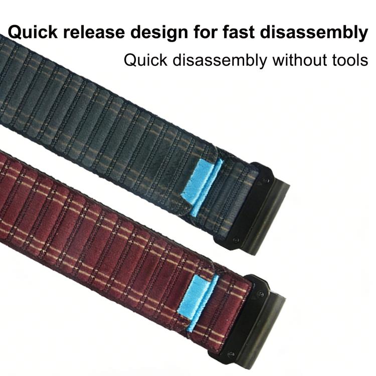Wave Texture Nylon Hook and Loop Fastener Quick Release Watch Band, For Garmin 26mm, For Garmin 22mm, For Garmin 20mm