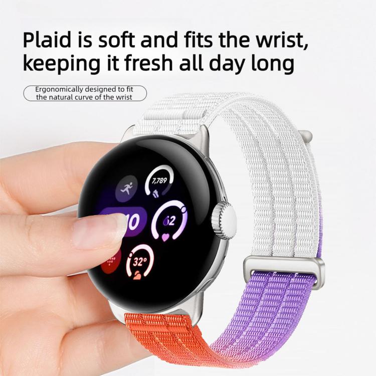 Double-Link Cloud-Feel Breathable Nylon Loop Metal Head Watch Band, For Google Pixel Watch 4 / 3 45mm, For Google Pixel Watch 4 / 3 / 2 / 1 41mm