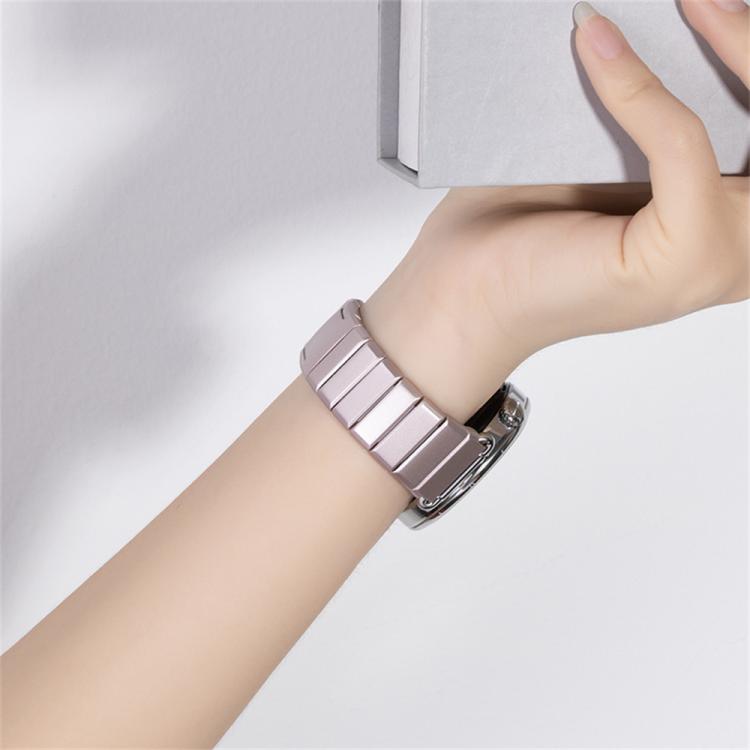 Quick Release Spring Bar One Bead Butterfly Clasp Adjustable Link Stainless Steel Watch Band, 18mm