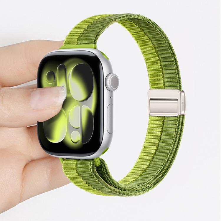 Slim Dual Magnetic Clasp Nylon Loop Watch Band, For Apple Watch 49mm / 46mm / 45mm / 44mm, For Apple Watch 42mm / 41mm / 40mm / 38mm