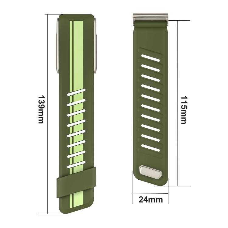 Titanium Bezel Resin Coating Two Color Silicone Watch Band, For WHOOP 5.0