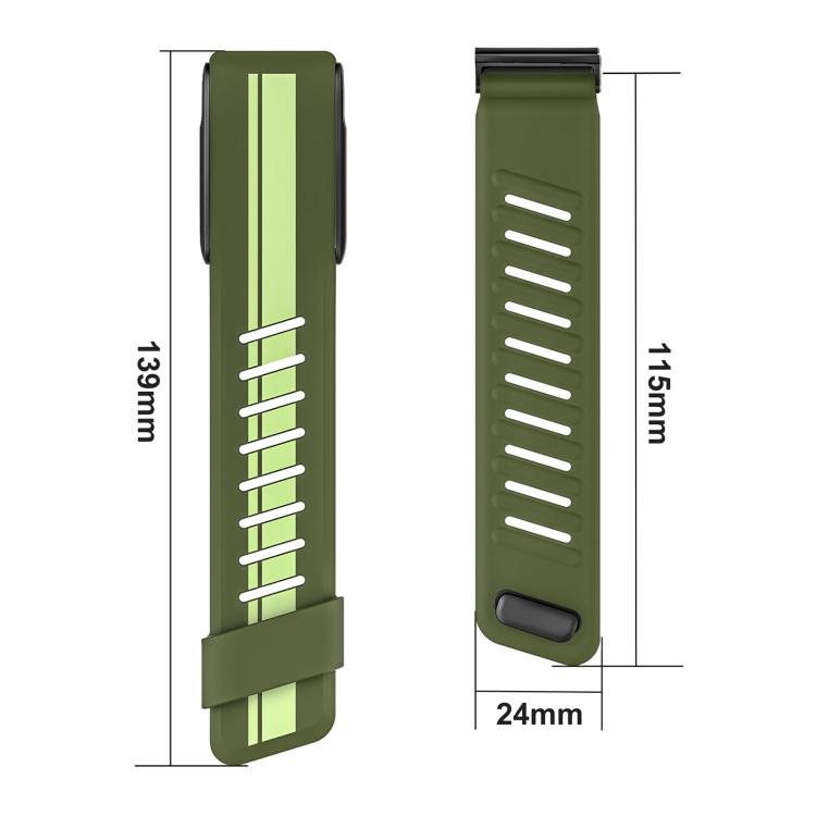 Black Bezel Resin Coating Two Color Silicone Watch Band, For WHOOP 5.0
