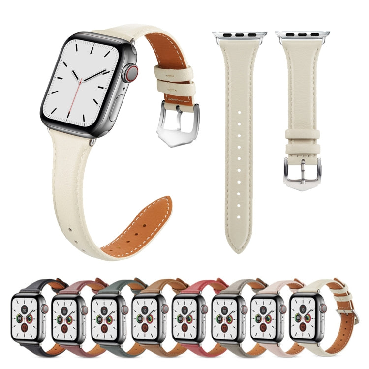 For Apple Watch 3 / 2 / 1 Generations 38mm Universal Thin Leather Strap