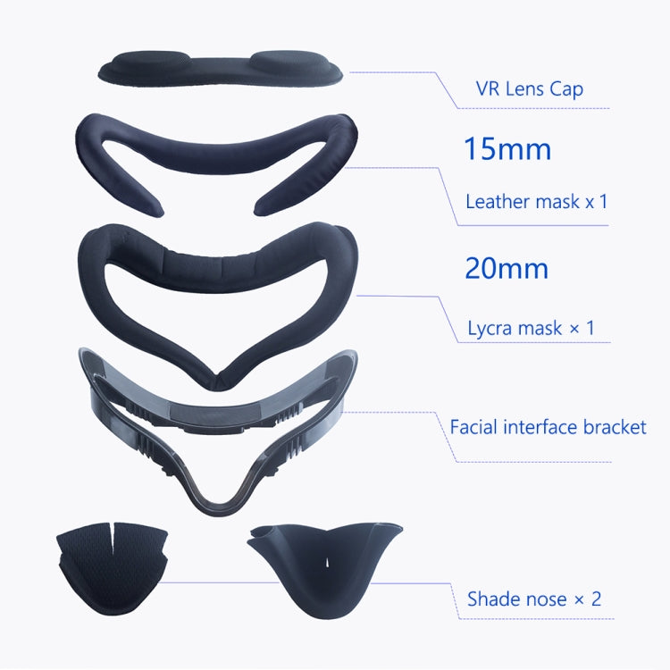 For Meta Quest 2 VR Headset 6pcs/set Replacement Face Eye Pad Cushion, 6pcs/set Face Eye Pad