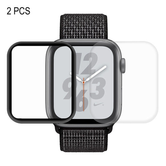 2 PCS ENKAY Hat-Prince 3D Full Screen PET + 3D Full Screen Electroplating PET Curved Heat Bending HD Screen Protector For Apple Watch Series 6 / 5 / 4 / Watch SE 44mm, For Apple Watch Series 6 / 5 / 4 / Watch SE 44mm