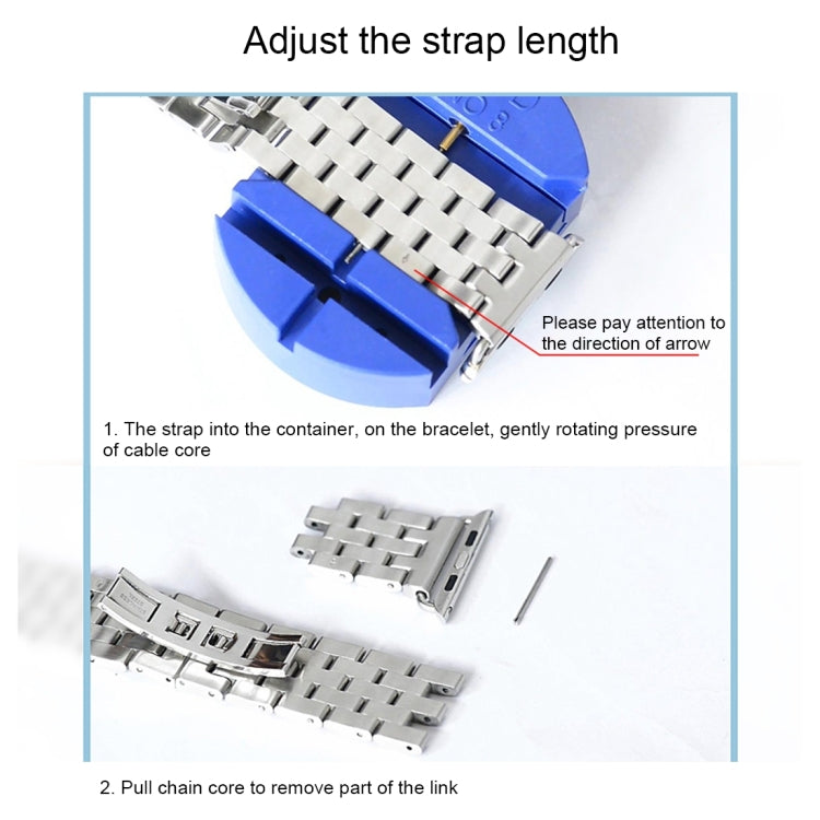 20mm Women Hidden Butterfly Buckle 7 Beads Stainless Steel Watch Band For Apple Watch 38mm(Silver Gold), 20mm Women