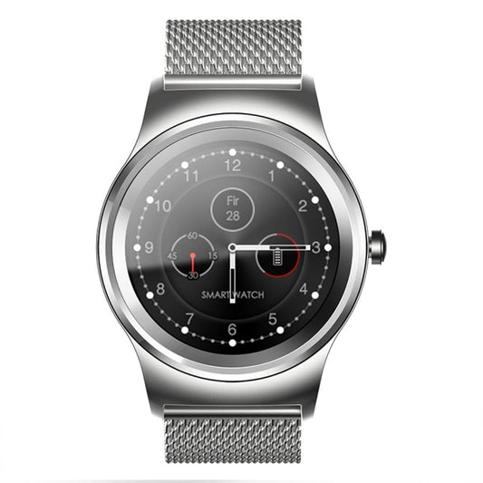 SMA-Round 1.28 inch Color Touch Screen Bluetooth Smart Watch, Waterproof, Support Voice Control / Heart Rate Monitor / Sleep Monitor / Bluetooth Camera, Compatible with Android and iOS System, SMA-Round/Silver Steel Strap, SMA-Round/Black Steel Strap  ...