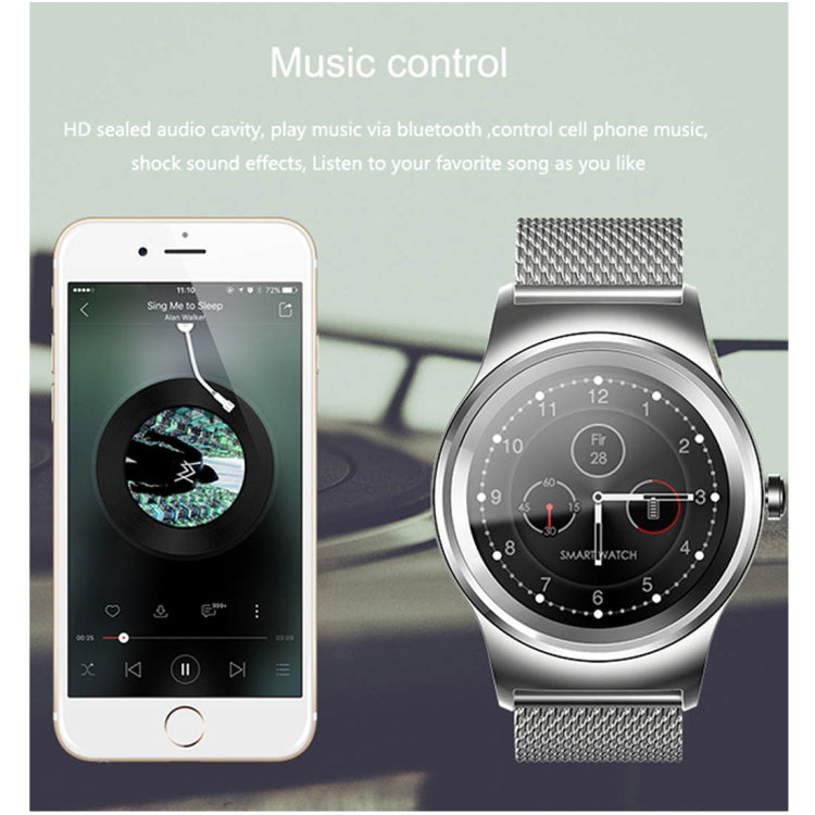 SMA-Round 1.28 inch Color Touch Screen Bluetooth Smart Watch, Waterproof