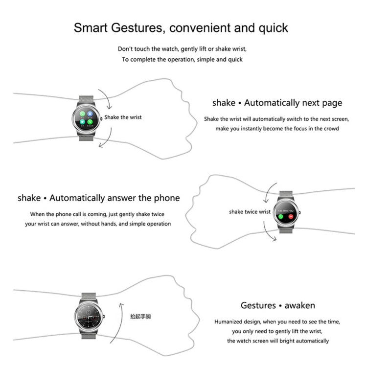 SMA-Round 1.28 inch Color Touch Screen Bluetooth Smart Watch, Waterproof