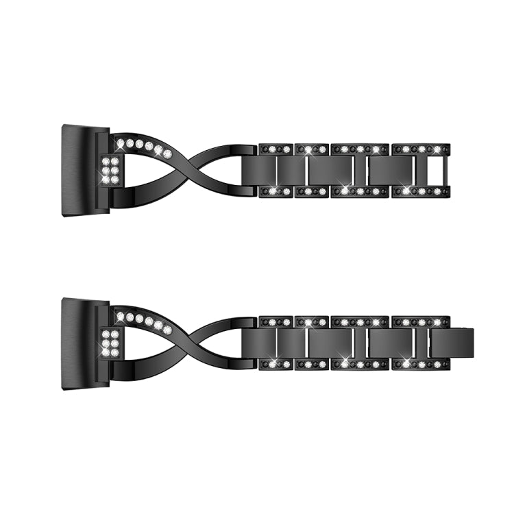 X-shaped Diamond-studded Metal Steel Watch Band for Fitbit Charge 3