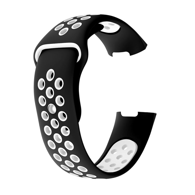 Two-color Round Hole Silicone Watch Band for Fitbit Charge 3, Watch Band Size:130-195mm