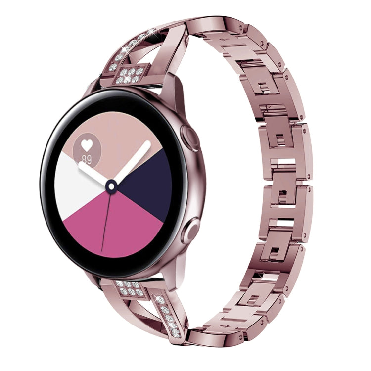 X-shaped Diamond Stainless Steel Wrist Strap WatchBand for Galaxy Watch Active 20mm