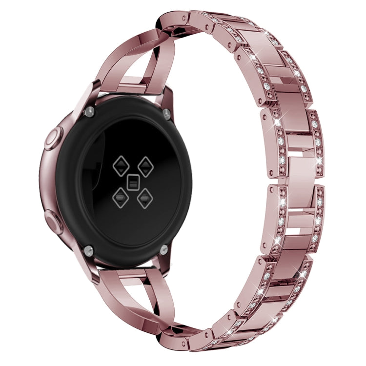 X-shaped Diamond Stainless Steel Wrist Strap WatchBand for Galaxy Watch Active 20mm