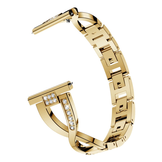 X-shaped Diamond Stainless Steel Wrist Strap WatchBand for Galaxy Watch Active 20mm