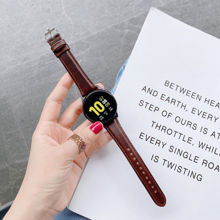 For Samsung Galaxy Watch 20mm Smart Watch Universal Double-sided Leather Small Watch Band, 20mm
