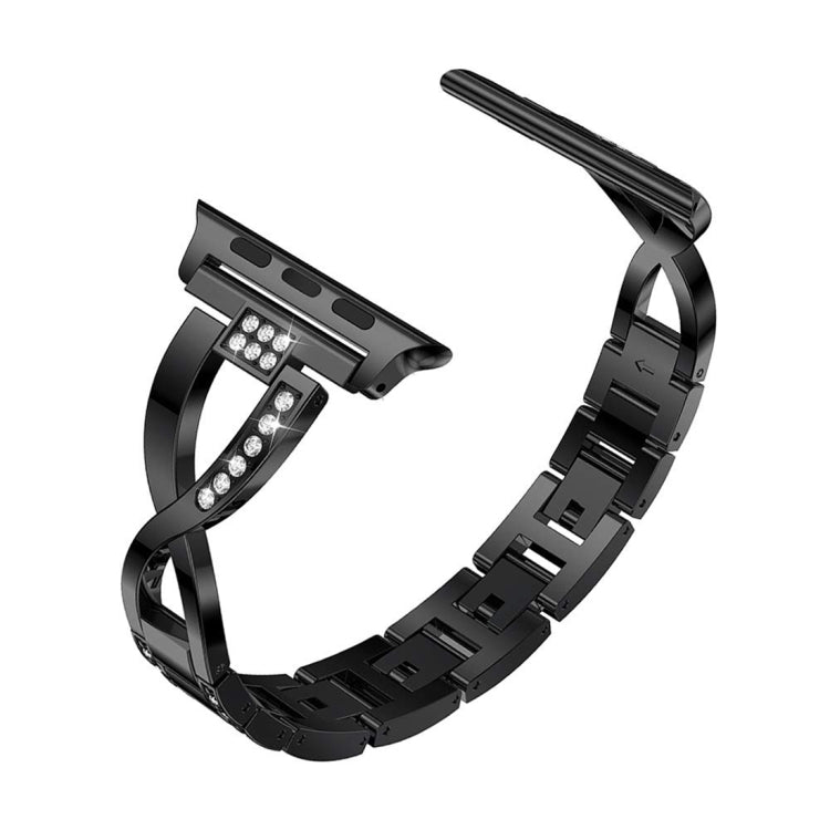 Colorful Diamond Stainless Steel Watch Band for Apple Watch Series 7 41mm / 6 & SE & 5 & 4 40mm / 3 & 2 & 1 38mm