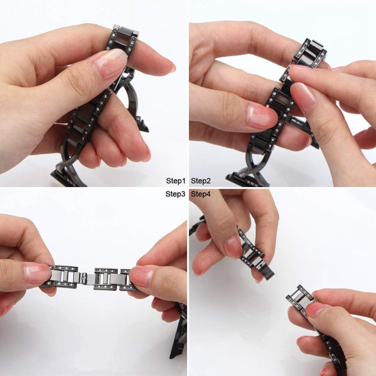 Colorful Diamond Stainless Steel Watch Band for Apple Watch Series 7 41mm / 6 & SE & 5 & 4 40mm / 3 & 2 & 1 38mm