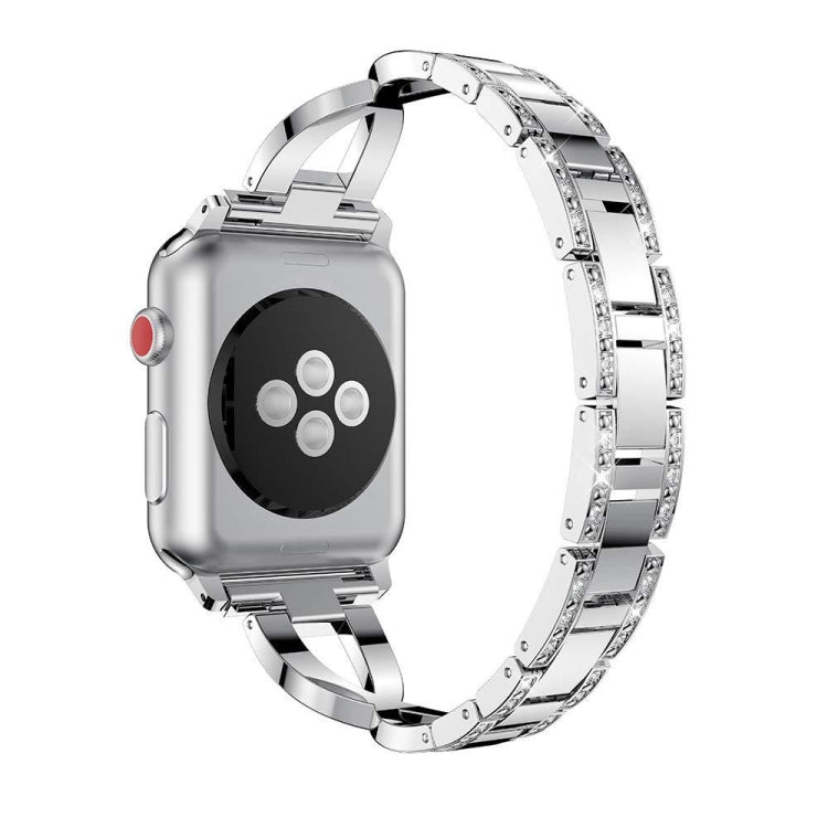 Colorful Diamond Stainless Steel Watch Band for Apple Watch Series 7 45mm / 6 & SE & 5 & 4 44mm / 3 & 2 & 1 42mm