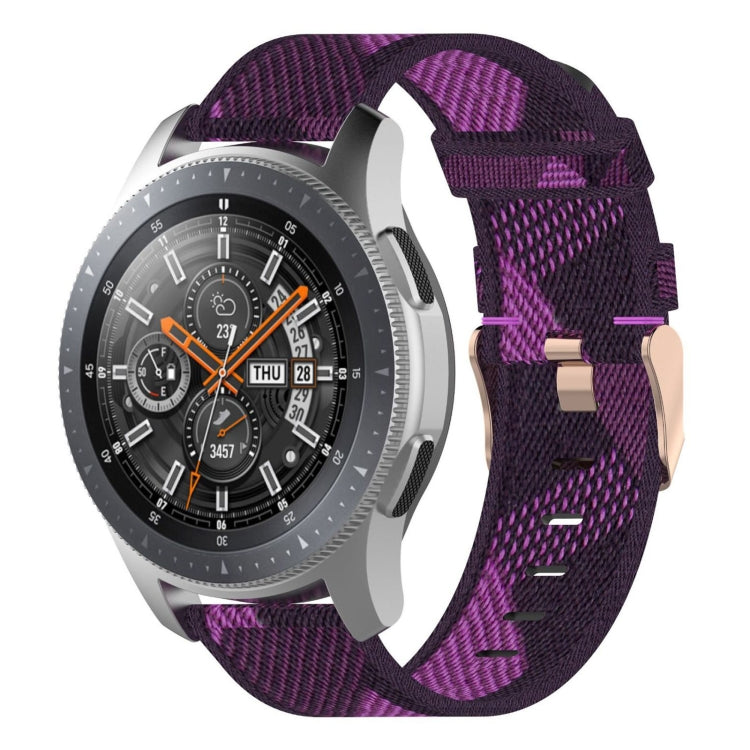 22mm Stripe Weave Nylon Wrist Strap Watch Band for Galaxy Watch 46mm / Gear S3