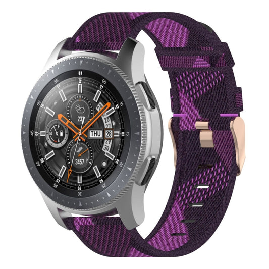 22mm Stripe Weave Nylon Wrist Strap Watch Band for Galaxy Watch 46mm / Gear S3