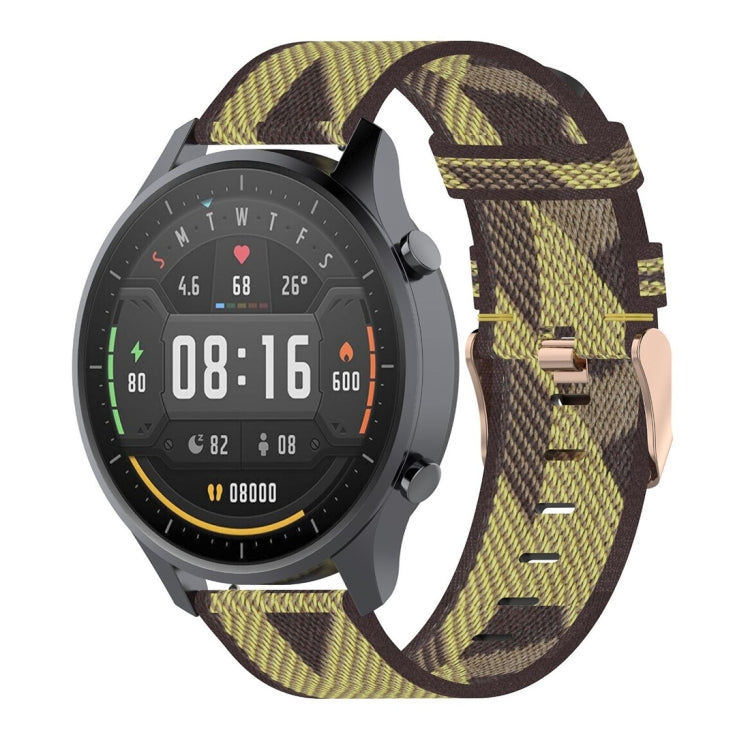 22mm Stripe Weave Nylon Wrist Strap Watch Band for Xiaomi Mi Watch Color, Garmin Vivoactive 4