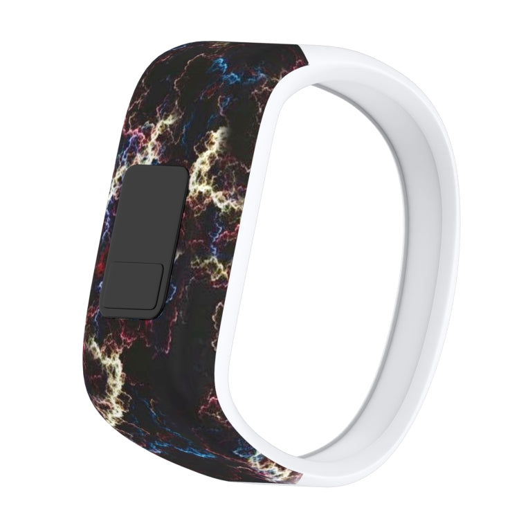 Colourful Feathers Pattern Silicone Sport Watch Band for Garmin Vivofit JR, Size: Large