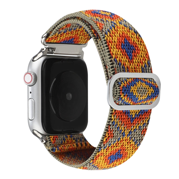 Metal Japanese Buckle Elastic Nylon Replacement Watchbands, For Apple Watch Series 7 45mm / 6 & SE & 5 & 4 44mm / 3 & 2 & 1 42mm, For Apple Watch Series 8&7 41mm / SE 2&6&SE&5&4 40mm / 3&2&1 38mm                                                         ...