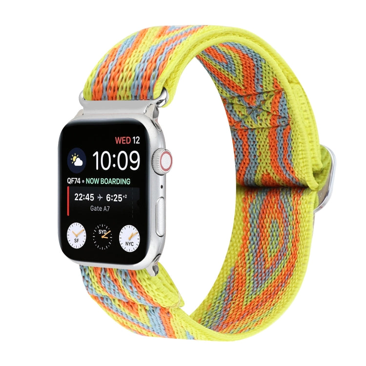 Metal Japanese Buckle Elastic Nylon Replacement Watchbands, For Apple Watch Series 7 45mm / 6 & SE & 5 & 4 44mm / 3 & 2 & 1 42mm, For Apple Watch Series 8&7 41mm / SE 2&6&SE&5&4 40mm / 3&2&1 38mm                                                         ...
