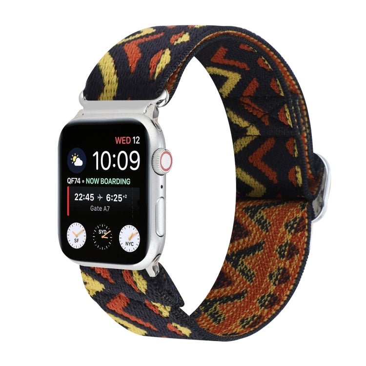 Metal Japanese Buckle Elastic Nylon Replacement Watchbands, For Apple Watch Series 7 45mm / 6 & SE & 5 & 4 44mm / 3 & 2 & 1 42mm, For Apple Watch Series 8&7 41mm / SE 2&6&SE&5&4 40mm / 3&2&1 38mm                                                         ...