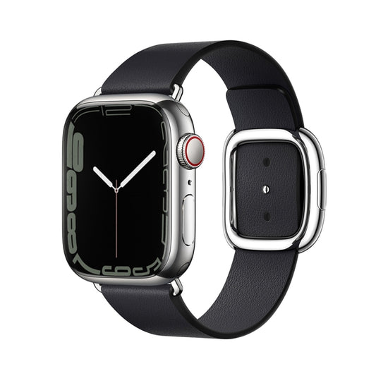 Modern Style Leather Watch Band For Apple Watch 49mm / 46mm / 45mm / 44mm / 42mm