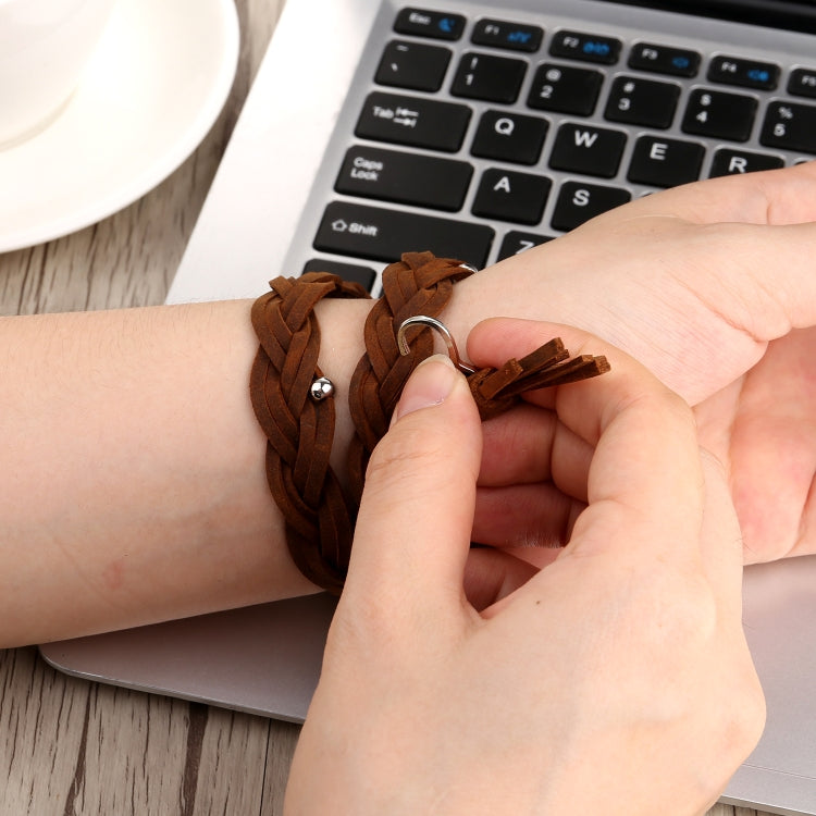 Hand-woven Leather Watchband For Apple Watch Series 6 & SE & 5 & 4 40mm / 3 & 2 & 1 38mm