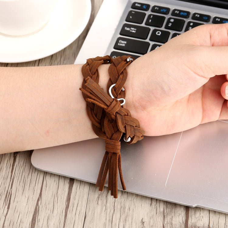 Hand-woven Leather Watchband For Apple Watch Series 6 & SE & 5 & 4 40mm / 3 & 2 & 1 38mm