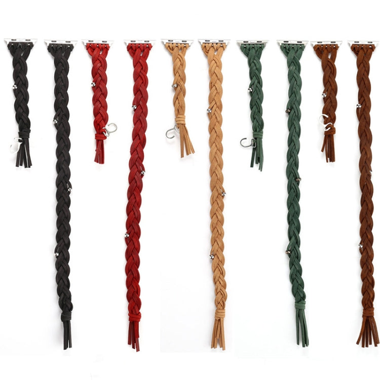 Hand-woven Leather Watchband For Apple Watch Series 6 & SE & 5 & 4 40mm / 3 & 2 & 1 38mm