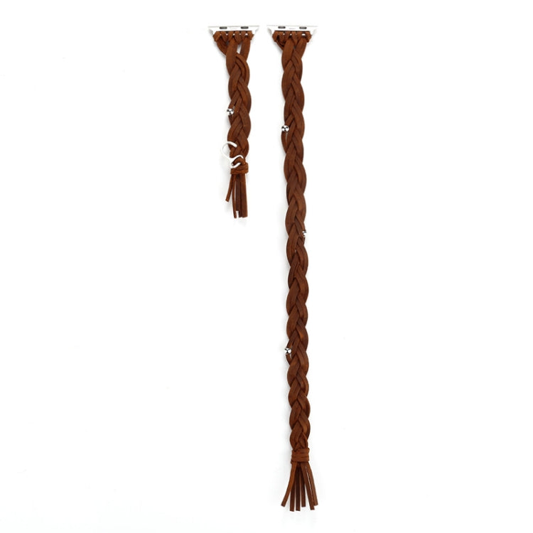 Hand-woven Leather Watchband For Apple Watch Series 6 & SE & 5 & 4 44mm / 3 & 2 & 1 42mm, For Apple Watch Series 7 45mm / 6 & SE & 5 & 4 44mm / 3 & 2 & 1 42mm, For Apple Watch Ultra 49mm / Series 8&7 45mm / SE 2&6&SE&5&4 44mm / 3&2&1 42mm
