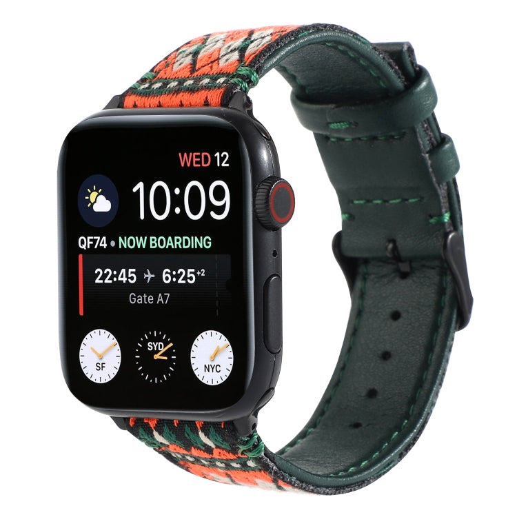Ethnic Leather Watchband For Apple Watch Series 6 & SE & 5 & 4 44mm / 3 & 2 & 1 42mm, For Apple Watch Series 7 45mm / 6 & SE & 5 & 4 44mm / 3 & 2 & 1 42mm
