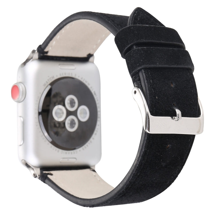 Frosted Genuine Leather Watchband For Apple Watch Series 6 & SE & 5 & 4 40mm / 3 & 2 & 1 38mm, For Apple Watch Series 7 41mm / 6 & SE & 5 & 4 40mm / 3 & 2 & 1 38mm