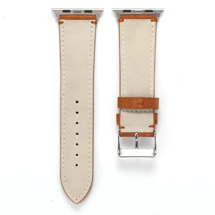 Frosted Genuine Leather Watchband For Apple Watch Series 6 & SE & 5 & 4 44mm / 3 & 2 & 1 42mm, For Apple Watch Series 7 45mm / 6 & SE & 5 & 4 44mm / 3 & 2 & 1 42mm