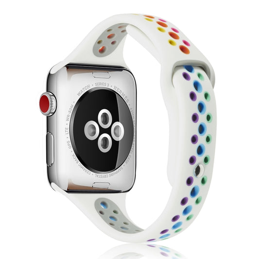 Rainbow Silicone Watchband For Apple Watch Series 6 & SE & 5 & 4 40mm / 3 & 2 & 1 38mm