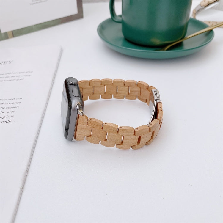 Wooden Bead Woven Watchband For Apple Watch Series 6 & SE & 5 & 4 40mm / 3 & 2 & 1 38mm