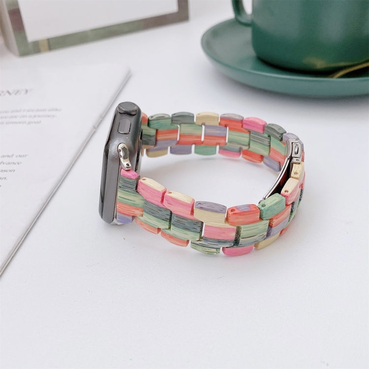 Wooden Bead Woven Watchband For Apple Watch Series 6 & SE & 5 & 4 40mm / 3 & 2 & 1 38mm