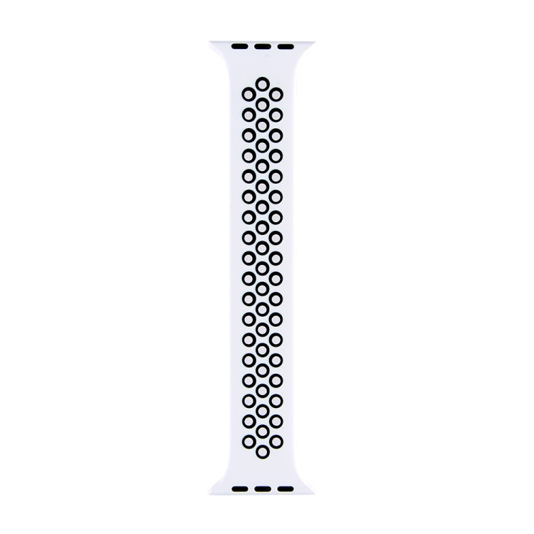 Elastic Silicone Watchband For Apple Watch Series 6 & SE & 5 & 4 40mm / 3 & 2 & 1 38mm, Length: 160mm, 160mm (White Black), 160mm (Black), 160mm (Black Yellow), 160mm (Black Grey), 160mm (Red Black), 160mm (Black White), 160mm (Black Red)              ...
