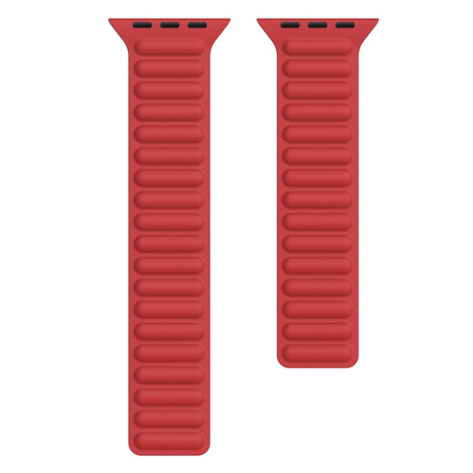 Silicone Magnetic Chain Watchband For Apple Watch Series 6 & SE & 5 & 4 44mm / 3 & 2 & 1 42mm, For Apple Watch Series 7 45mm / 6 & SE & 5 & 4 44mm / 3 & 2 & 1 42mm