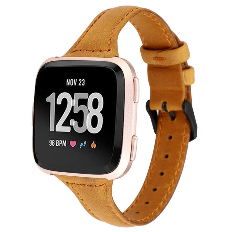 For Fitbit Versa razy Horse Texture Genuine Leather Strap