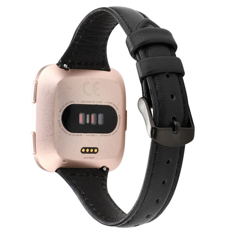 For Fitbit Versa razy Horse Texture Genuine Leather Strap