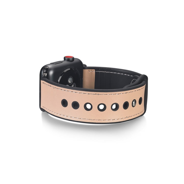 Paste Leather TPU Watchband For Apple Watch Series 6 & SE & 5 & 4 44mm / 3 & 2 & 1 42mm