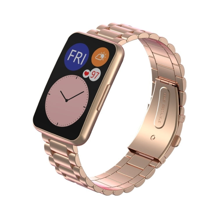 For Huawei Watch Fit Three-beads Metal Replacement Strap Watchband